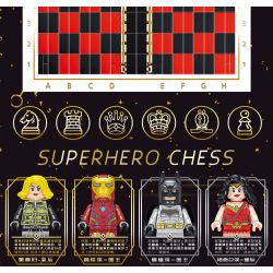AIPIN 3901 non  SÁCH VỀ CỜ VUA bộ đồ chơi xếp lắp ráp ghép mô hình Super Heroes SUPERHEROE CHESS Siêu Nhân Anh Hùng 1507 khối