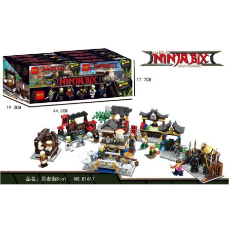 BLX 81617 non  8 LOẠI QUÁN NINJA STREET ĐỒ UỐNG THỊT NƯỚNG CẦU RƯỢU BÚN CHẢ TIỆM LỤA VŨ KHÍ TÒA NHÀ CÂU CÁ bộ đồ chơi xếp lắp ráp ghép mô hình The  Ninjago Movie NINJA BIX Ninja Lốc Xoáy 754 khối
