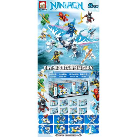 ELEPHANT JX80078 80078 non  NINJA ICE DRAGON 8 KẾT HỢP bộ đồ chơi xếp lắp ráp ghép mô hình The  Ninjago Movie Ninja Lốc Xoáy