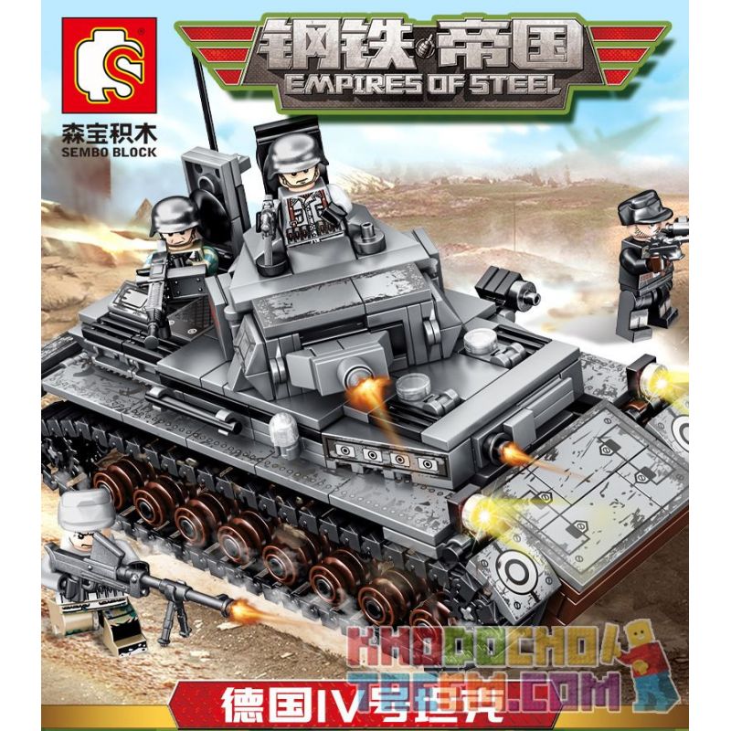 SEMBO 101322 non  XE TĂNG IV CỦA ĐỨC bộ đồ chơi xếp lắp ráp ghép mô hình Empires Of Steel Đế Chế Thép 596 khối