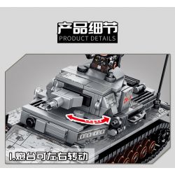 SEMBO 101322 non  XE TĂNG IV CỦA ĐỨC bộ đồ chơi xếp lắp ráp ghép mô hình Empires Of Steel Đế Chế Thép 596 khối