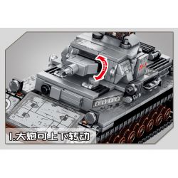 SEMBO 101322 non  XE TĂNG IV CỦA ĐỨC bộ đồ chơi xếp lắp ráp ghép mô hình Empires Of Steel Đế Chế Thép 596 khối