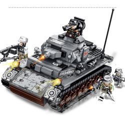 SEMBO 101322 non  XE TĂNG IV CỦA ĐỨC bộ đồ chơi xếp lắp ráp ghép mô hình Empires Of Steel Đế Chế Thép 596 khối