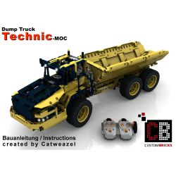 MouldKing 17010 Mould King 17010 REBRICKABLE MOC-8002 8002 MOC8002 non  XE BEN RC bộ đồ chơi xếp lắp ráp ghép mô hình  CUSTOM RC DUMP TRUCK Kỹ Thuật Công Nghệ Cao Mô Hình Phương Tiện 1805 khối