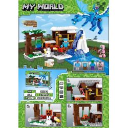 33244 non  CẢNH LỀU TUYẾT TRONG MINECRAFT bộ đồ chơi xếp lắp ráp ghép mô hình MY WORLD Game Xây Dựng 548 khối