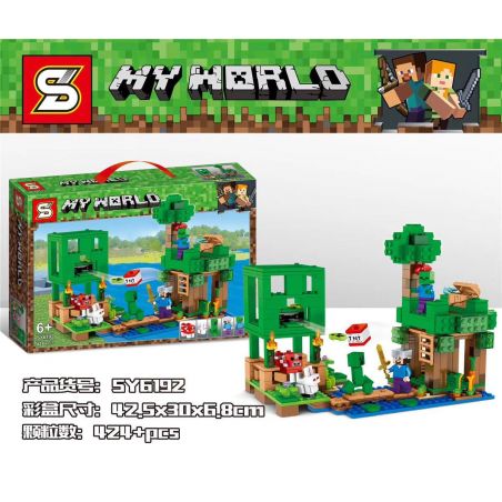 SHENG YUAN SY SY6192 6192 non  THẾ GIỚI CỦA TÔI bộ đồ chơi xếp lắp ráp ghép mô hình Minecraft MY WORLD Game Xây Dựng 424 khối