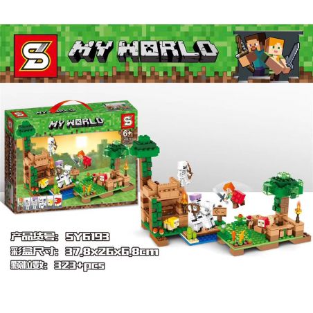 SHENG YUAN SY SY6193 6193 non  THẾ GIỚI CỦA TÔI bộ đồ chơi xếp lắp ráp ghép mô hình Minecraft MY WORLD Game Xây Dựng 323 khối