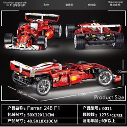 LIN07 0011 non  FERRARI 248 F1 1:11 tỷ lệ 1:11 bộ đồ chơi xếp lắp ráp ghép mô hình  Kỹ Thuật Công Nghệ Cao Mô Hình Phương Tiện 1275 khối