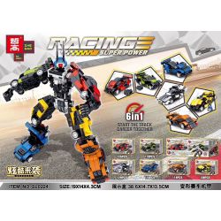 ZHEGAO QL0224 0224 non  BIẾN DẠNG ĐUA MECH 6 KẾT HỢP bộ đồ chơi xếp lắp ráp ghép mô hình Racing RACING SUPER POWER Cuộc Đua 731 khối