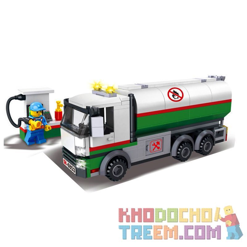 HSANHE 6855 non  XE BỒN bộ đồ chơi xếp lắp ráp ghép mô hình City Thành Phố 412 khối