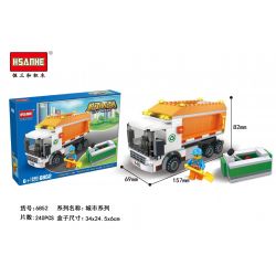 HSANHE 6856 non  XE CHỞ RÁC bộ đồ chơi xếp lắp ráp ghép mô hình City Thành Phố 464 khối