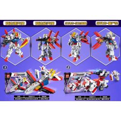 MINGER MG3015 3015 non  4 KẾT HỢP GUNDAM DE ANGEL RED ZAKU-RED COMET GREEN ZAKU-MASS PRODUCTION bộ đồ chơi xếp lắp ráp ghép mô hình STRIKE GUNDAM Đại Chiến Gundam 455 khối