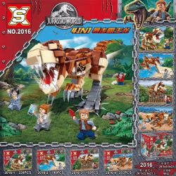 SX 2016 non  KHỦNG LONG BẠO CHÚA CHẠY TRỐN 4IN1 bộ đồ chơi xếp lắp ráp ghép mô hình Jurassic World Thế Giới Khủng Long 811 khối