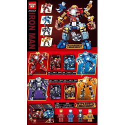 DOUDOU 2002-1 2002-2 2002-3 2002-4 non  SỰ KẾT HỢP GIỮA IRON MAN SUPER MECH 4 bộ đồ chơi xếp lắp ráp ghép mô hình Super Heroes Siêu Nhân Anh Hùng 716 khối
