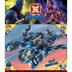 SX 4016 non  SỰ KẾT HỢP CỦA 4 NGƯỜI BẢO VỆ BÓNG TỐI NGÔI SAO XOẮN ỐC MÁY BAY CHIẾN ĐẤU ĐÊM BÁNH XE HẠNG NẶNG HOANG DÃ bộ đồ chơi xếp lắp ráp ghép mô hình Marvel Super Heroes AVENGERS 4 Siêu Anh Hùng Marvel 730 khối