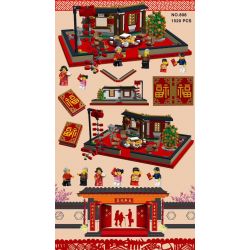 LWCK 808 non  SÁCH LỄ HỘI MÙA XUÂN bộ đồ chơi xếp lắp ráp ghép mô hình Seasonal Mùa Lễ Hội 1520 khối