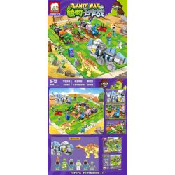 ELEPHANT JX90073 90073 non  BIỆT ĐỘI XÁC SỐNG bộ đồ chơi xếp lắp ráp ghép mô hình Plants Vs Zombies PLANTS WAR Hoa Quả Nổi Giận 666 khối