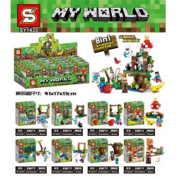 SHENG YUAN SY SY1433 1433 non  8 CẢNH THẾ GIỚI NHỎ bộ đồ chơi xếp lắp ráp ghép mô hình Minecraft MY WORLD Game Xây Dựng 353 khối
