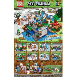 PRCK 63008 non  VINAYA GLACIER PARADISE 4 TỔ HỢP bộ đồ chơi xếp lắp ráp ghép mô hình Minecraft MY WORLD Game Xây Dựng 685 khối