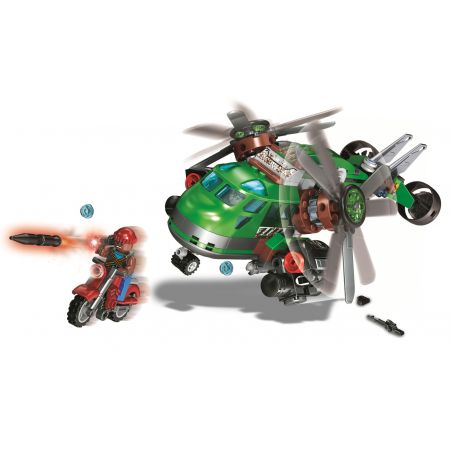 Winner 5101 non  TRỰC THĂNG GREEN EAGLE bộ đồ chơi xếp lắp ráp ghép mô hình Sharp Arrows Action SHARP ARROWS ACTION GREEN HAWK HELICOPTER Mũi Tên Nhọn 319 khối