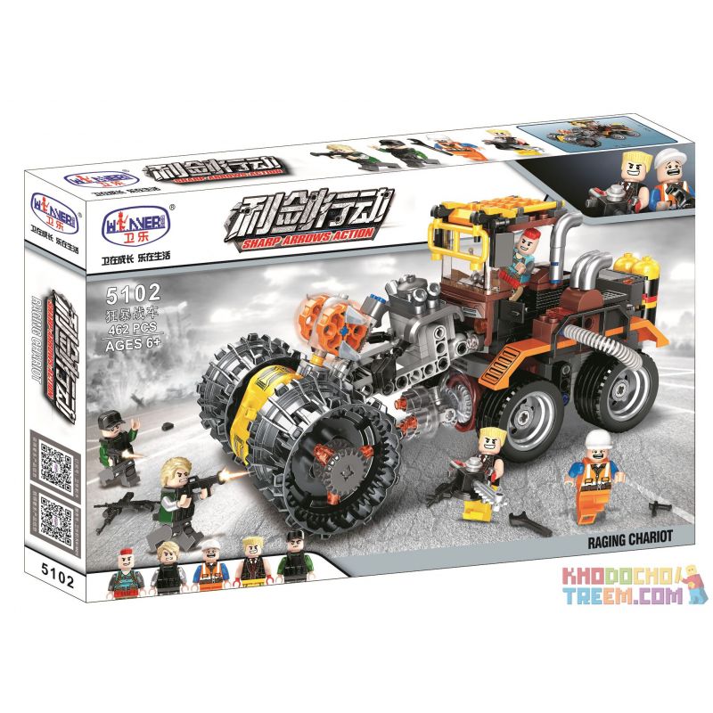 Winner 5102 non  CHARIOT BẠO LỰC. bộ đồ chơi xếp lắp ráp ghép mô hình Sharp Arrows Action SHARP ARROWS ACTION RAGING CHARIOT Mũi Tên Nhọn 462 khối