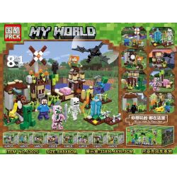 PRCK 63025 non  BAYAK WINDMILL BASE 8 MẪU bộ đồ chơi xếp lắp ráp ghép mô hình Minecraft MY WORLD Game Xây Dựng 454 khối