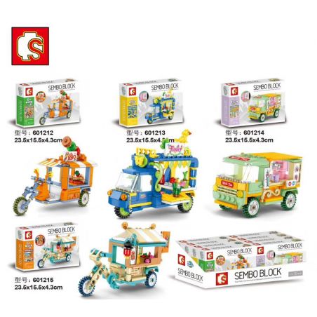 SEMBO 601212 601213 601214 601215 non  4 LOẠI MÁY CẮT bộ đồ chơi xếp lắp ráp ghép mô hình Mini Modular SEMBO BLOCK Đường Phố Thu Nhỏ