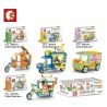 SEMBO 601212 601213 601214 601215 non  4 LOẠI MÁY CẮT bộ đồ chơi xếp lắp ráp ghép mô hình Mini Modular SEMBO BLOCK Đường Phố Thu Nhỏ