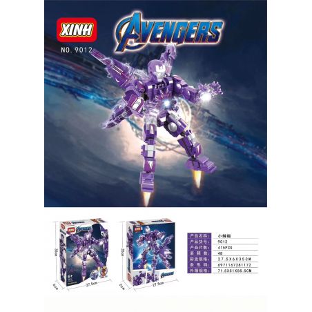 XINH 9012 non  IRON MAN ÁO GIÁP HỒ TIÊU NHỎ bộ đồ chơi xếp lắp ráp ghép mô hình Super Heroes AVENGERS Siêu Nhân Anh Hùng 415 khối