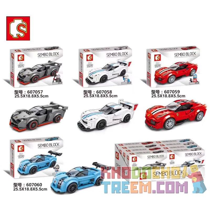 SEMBO 607059 607094 SHENG YUAN SY 5052 non  FERRARI 488 PISTA. bộ đồ chơi xếp lắp ráp ghép mô hình Speed Champions Racing Cars FAMOUS CAR FERRARI 488 PISTA Đua Xe Công Thức 203 khối