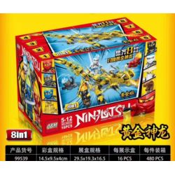 FROG BABY OBM 99539 non  GOLDEN DRAGON 8 KẾT HỢP bộ đồ chơi xếp lắp ráp ghép mô hình The  Ninjago Movie NINJUTSU Ninja Lốc Xoáy 391 khối