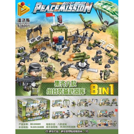 PanlosBrick 636001 Panlos Brick 636001 non  8 LOẠI KHO VŨ KHÍ TRANG BỊ KẾT HỢP bộ đồ chơi xếp lắp ráp ghép mô hình Peacemission PEACE MISSION Nhiệm Vụ Gìn Giữ Hòa Bình