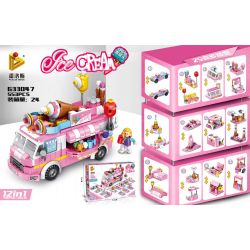 PanlosBrick 633047 Panlos Brick 633047 non  XE KEM 12IN1 bộ đồ chơi xếp lắp ráp ghép mô hình  ICE CREAM Các Bạn Gái 553 khối