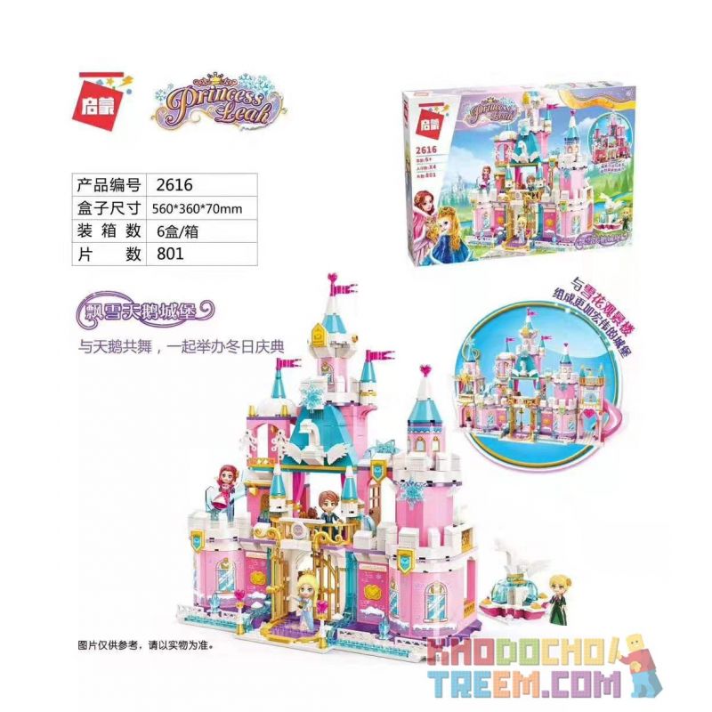 Enlighten 2616 Qman 2616 non  LÂU ĐÀI THIÊN NGA TUYẾT bộ đồ chơi xếp lắp ráp ghép mô hình Prinecess Leah PRINCESS LEAH Công Chúa Leah 801 khối