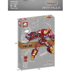 ELEPHANT JX60029 60029 non  NGƯỜI SẮT MK 35 bộ đồ chơi xếp lắp ráp ghép mô hình Marvel Super Heroes IRON MECH MK 35 Siêu Anh Hùng Marvel 425 khối
