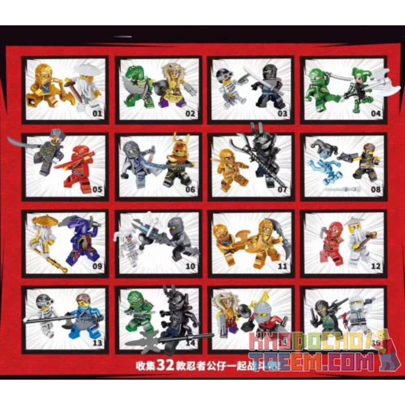 ELEPHANT JX1186 1186 non  16 NHÂN VẬT NHỎ bộ đồ chơi xếp lắp ráp ghép mô hình The  Ninjago Movie Ninja Lốc Xoáy