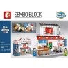SEMBO 601070 non  NHÀ HÀNG SUSHI CRAB INARI bộ đồ chơi xếp lắp ráp ghép mô hình Japanese Street Đường Phố Nhật Bản 341 khối
