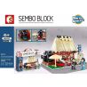 SEMBO 601071 non  QUÁN TRÀ bộ đồ chơi xếp lắp ráp ghép mô hình Japanese Street Đường Phố Nhật Bản 348 khối