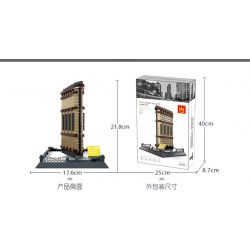 WANGE 4220 non  TÒA NHÀ FLATIRON NEW YORK HOA KỲ bộ đồ chơi xếp lắp ráp ghép mô hình THE FLATIRON BUILDING NEW YORK 838 khối