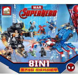 ELEPHANT JX60034 60034 non  8 CƠ CHẾ CHIẾN ĐẤU bộ đồ chơi xếp lắp ráp ghép mô hình Super Heroes SUPERHERO Siêu Nhân Anh Hùng