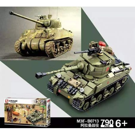 SLUBAN M38-B0713 B0713 0713 M38B0713 38-B0713 non  TRẬN ALAMEIN bộ đồ chơi xếp lắp ráp ghép mô hình World War Ii Chiến Tranh Thế Giới Thứ 2 790 khối