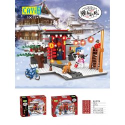 CAYI 10016 non  VƯỜN TUYẾT FUANXIANG bộ đồ chơi xếp lắp ráp ghép mô hình Chinatown Khu Phố Tàu 387 khối