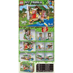 PRCK 63035 non  NÔNG TRẠI COTTAGE 3IN1. bộ đồ chơi xếp lắp ráp ghép mô hình Minecraft MY WORLD Game Xây Dựng 319 khối