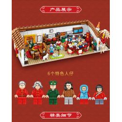 PanlosBrick 610009 Panlos Brick 610009 non  BỮA TỐI ĐÊM GIAO THỪA bộ đồ chơi xếp lắp ráp ghép mô hình 1559 khối