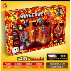 RENZAIMA 680 non  HANG ĐỘNG DUNG NHAM VỚI ÁNH SÁNG bộ đồ chơi xếp lắp ráp ghép mô hình Minecraft Game Xây Dựng 856 khối