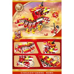 ZHEGAO QL0956 0956 non  MÚA SƯ TỬ bộ đồ chơi xếp lắp ráp ghép mô hình Seasonal HEPPY NEW YEAR Mùa Lễ Hội 423 khối