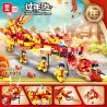 ZHEGAO QL0955 0955 non  MÚA RỒNG bộ đồ chơi xếp lắp ráp ghép mô hình Seasonal HEPPY NEW YEAR Mùa Lễ Hội 441 khối