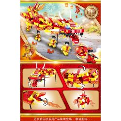 ZHEGAO QL0955 0955 non  MÚA RỒNG bộ đồ chơi xếp lắp ráp ghép mô hình Seasonal HEPPY NEW YEAR Mùa Lễ Hội 441 khối