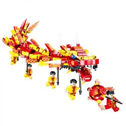 ZHEGAO QL0955 0955 non  MÚA RỒNG bộ đồ chơi xếp lắp ráp ghép mô hình Seasonal HEPPY NEW YEAR Mùa Lễ Hội 441 khối