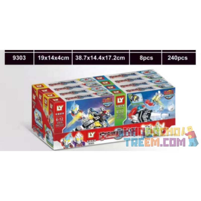 LY 9303 non  SIÊU NHÂN MECH 4IN1 bộ đồ chơi xếp lắp ráp ghép mô hình Ultraman Vệ Binh Vũ Trụ Siêu Nhân Điện Quang 375 khối
